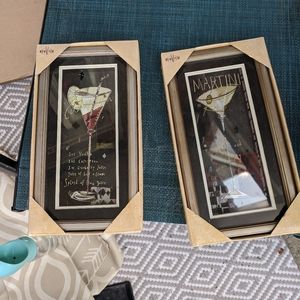 Set of two drink art pieces